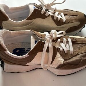 New Balance Brown and White Athletic Shoes